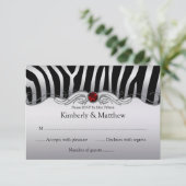 3,5x5 Noir Argent Zèbre Rouge Bijou RSVP (Debout devant)