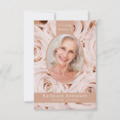 3.5x5 Oval Photo rose Roses Carte de prière (Devant)