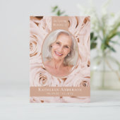 3.5x5 Oval Photo rose Roses Carte de prière (Debout devant)