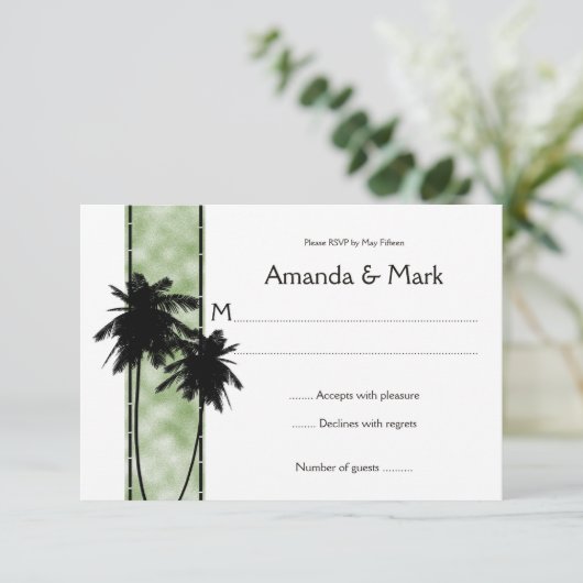 3,5x5 palmbomen en groene RSVP (Staand voorkant)