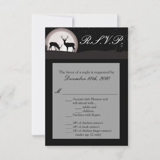 3,5x5 R.S.V.P. Chasseurs de cartes Lune Deer Buck (Devant)
