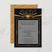 3.5x5 R.S.V.P. Kaart Art Deco Roaring 20s GATSBY (Voorkant / Achterkant)
