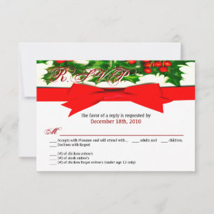 3,5x5 R.S.V.P. kaart Baughs Holly Berry Kerstmis