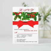 3.5x5 R.S.V.P. Kaart Baughs Holly Berry Kerstmis (Staand voorkant)
