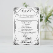 3.5x5 R.S.V.P. Kaart Eet Drink Wees getrouwd Wit (Staand voorkant)