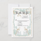 3.5x5 R.S.V.P. Kaart Formeel  vogelpaar (Voorkant)