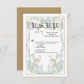 3.5x5 R.S.V.P. Kaart Formeel  vogelpaar (Voorkant / Achterkant)