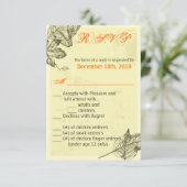 3.5x5 R.S.V.P. Kaart handgetekende herfstbladeren (Staand voorkant)