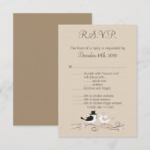 3.5x5 R.S.V.P. Kaart Huwelijk Vogels Bruid (Voorkant / Achterkant)