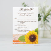 3.5x5 R.S.V.P.-kaart Landelijke zonnebloem Country Kaart (Staand voorkant)