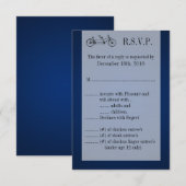 3.5x5 R.S.V.P. kaart marineblauwe dubbele fiets (Voorkant / Achterkant)