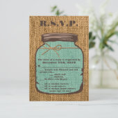 3.5x5 R.S.V.P. Kaart Mason Jar Burlap Land Rusti (Staand voorkant)