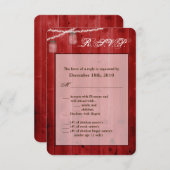 3.5x5 R.S.V.P. Kaart Mason Jar String Lights Wood (Voorkant / Achterkant)