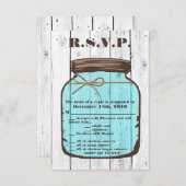 3.5x5 R.S.V.P. Kaart Mason Jar Wood Country Rustic (Voorkant / Achterkant)