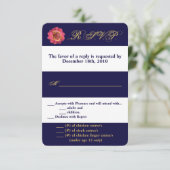 3.5x5 R.S.V.P. Kaart Modern Stripe Navy White Cont (Staand voorkant)