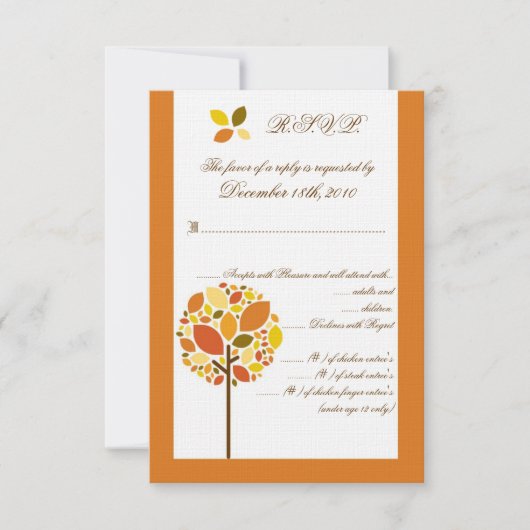 3.5x5 R.S.V.P. Kaart Moderne Herfstboom (Voorkant)