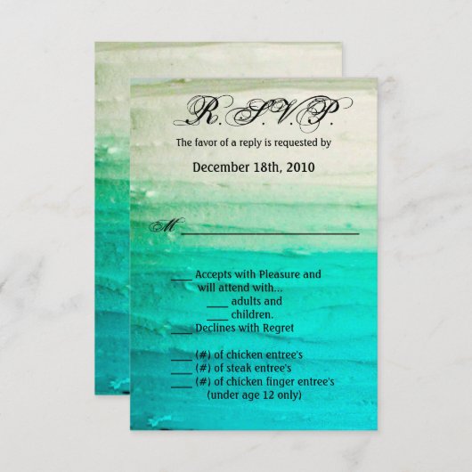 3.5x5 R.S.V.P. Kaart Ombre Frosting Blue (Voorkant / Achterkant)