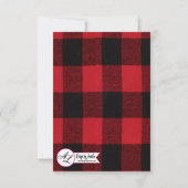 3.5x5 R.S.V.P. Kaart Red Buffalo Plaid Beer Zwart (Achterkant)