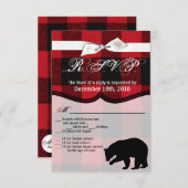 3.5x5 R.S.V.P. Kaart Red Buffalo Plaid Beer Zwart (Voorkant / Achterkant)