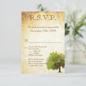 3.5x5 R.S.V.P. Kaart Spring Tree Gerijpt Papier  (Staand voorkant)