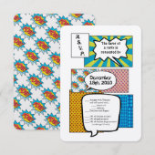 3.5x5 R.S.V.P.-kaart stripboek popart koppel RSVP Kaartje (Voorkant / Achterkant)