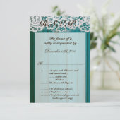 3.5x5 R.S.V.P.-kaart Teal Hout Kaart (Staand voorkant)