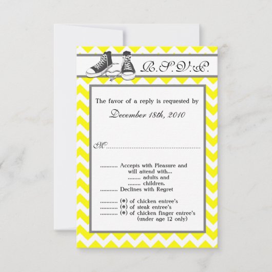 3,5x5 R.S.V.P. Kaart Teenage Sneakers Chevron Stri (Voorkant)