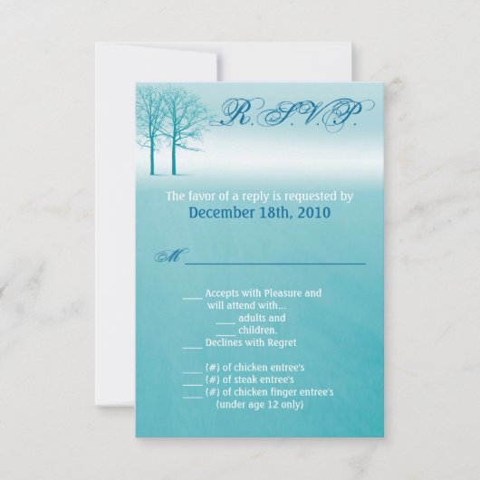 3.5x5 R.S.V.P. Kaart Twee Winterbomen Sneeuwpad (Voorkant)