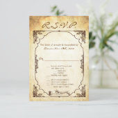3.5x5 R.S.V.P. kaart Vintage ceremonie ringuitwiss (Staand voorkant)