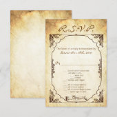 3.5x5 R.S.V.P. kaart Vintage ceremonie ringuitwiss (Voorkant / Achterkant)