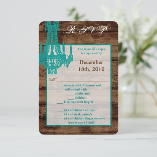 3.5x5 R.S.V.P. Kaart Westerne rustieke kroonluchte (Staand voorkant)
