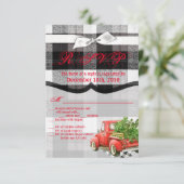 3,5x5 R.S.V.P. Kaart XMAS Truck kerstbuffel P (Staand voorkant)