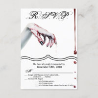 3,5x5 R.S.V.P. Kaart zombie bloed drup vampire Got