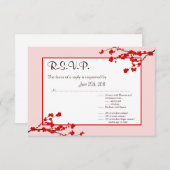 3.5x5 R.S.V.P Reply Kaart Red Cherry Blossom (Voorkant / Achterkant)
