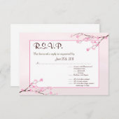 3.5x5 R.S.V.P Reply Kaart Roze Kersenbloesem (Voorkant / Achterkant)