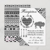 3.5x5 Receptie Kaart Boho Buffalo Tribal Pattern B (Voorkant / Achterkant)