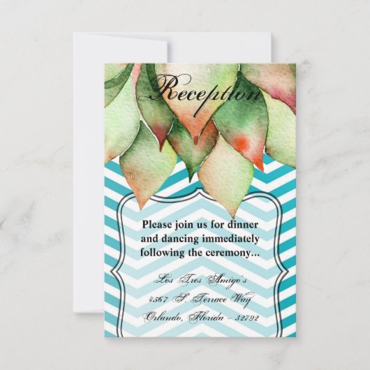 3.5x5 Receptie Kaart Boho Cacti Cactus Succulent (Voorkant)