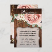 3.5x5 Receptie Kaart Geometrisch Roos Schuur Hout (Voorkant / Achterkant)