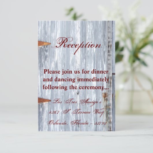 3.5x5 Receptie Kaart Wit Wassen Hout Schuurdeur Co (Staand voorkant)