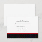 3,5x5 RSVP Rood en Zwarte Polka Dot RSVP (Voorkant / Achterkant)