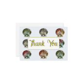 3.5X5" Seashell Pattern Flat Thank You Note Card Notitiekaartje (Voorkant / Achterkant in situ)