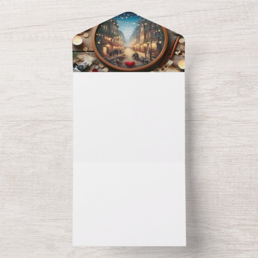 3.5x5 Trouw enveloppen | Elegante adressering All In One Uitnodiging (Binnen)