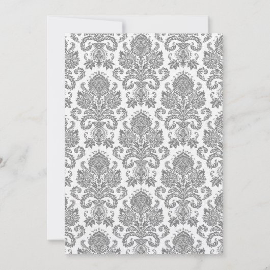 3,5x6 Carte de direction Gray Yello Damask (Dos)