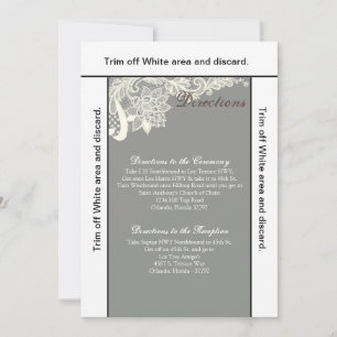 3.5x6 Carte de direction Vintage de dentelle victo