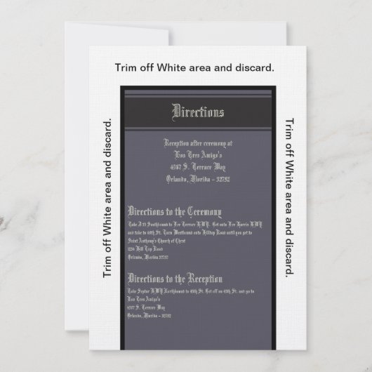 3,5x6 Carte de directions Affaire Black Tie (Devant)
