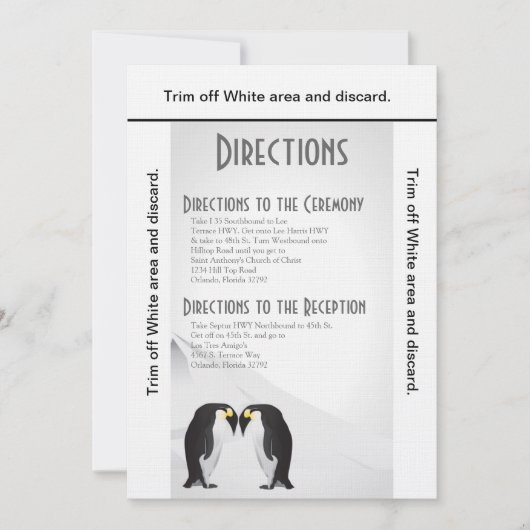 3,5x6 Cartes de direction - Mate de pingouins pour (Devant)