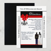 3.5x6 Directiekaart Mariene Uniforme Groom Bride Kaart (Voorkant / Achterkant)