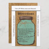 3.5x6 Directiekaart Mason Jar Burlap Country Rus Kaart (Voorkant / Achterkant)