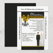 3.5x6 Direction Card ARMY Uniform Groom Bride Sol Kaart (Voorkant / Achterkant)