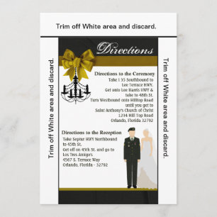 3.5x6 Direction Card ARMY Uniform Groom Bride Sol Kaart